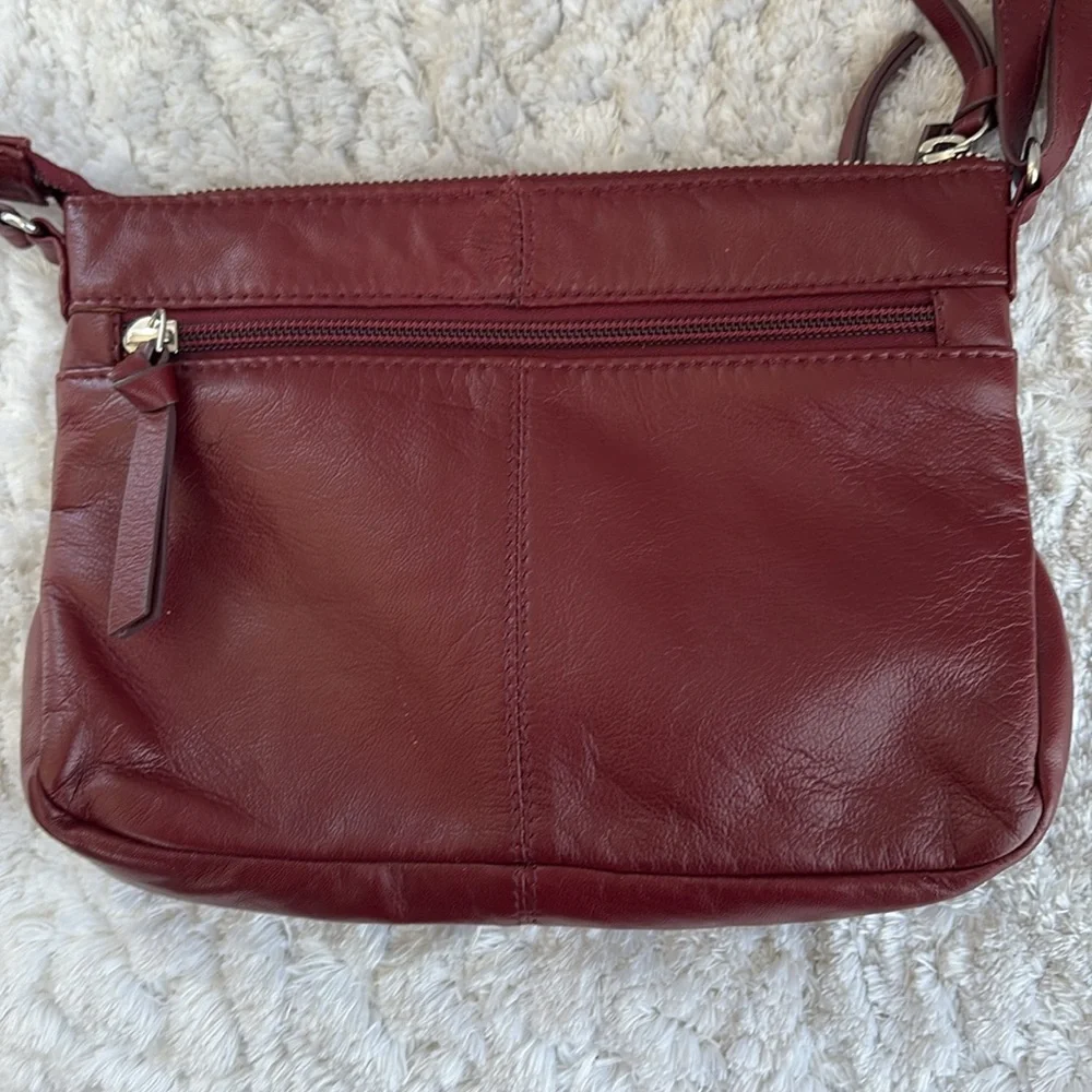 Clarks Burgundy Leather Crossbody Bag